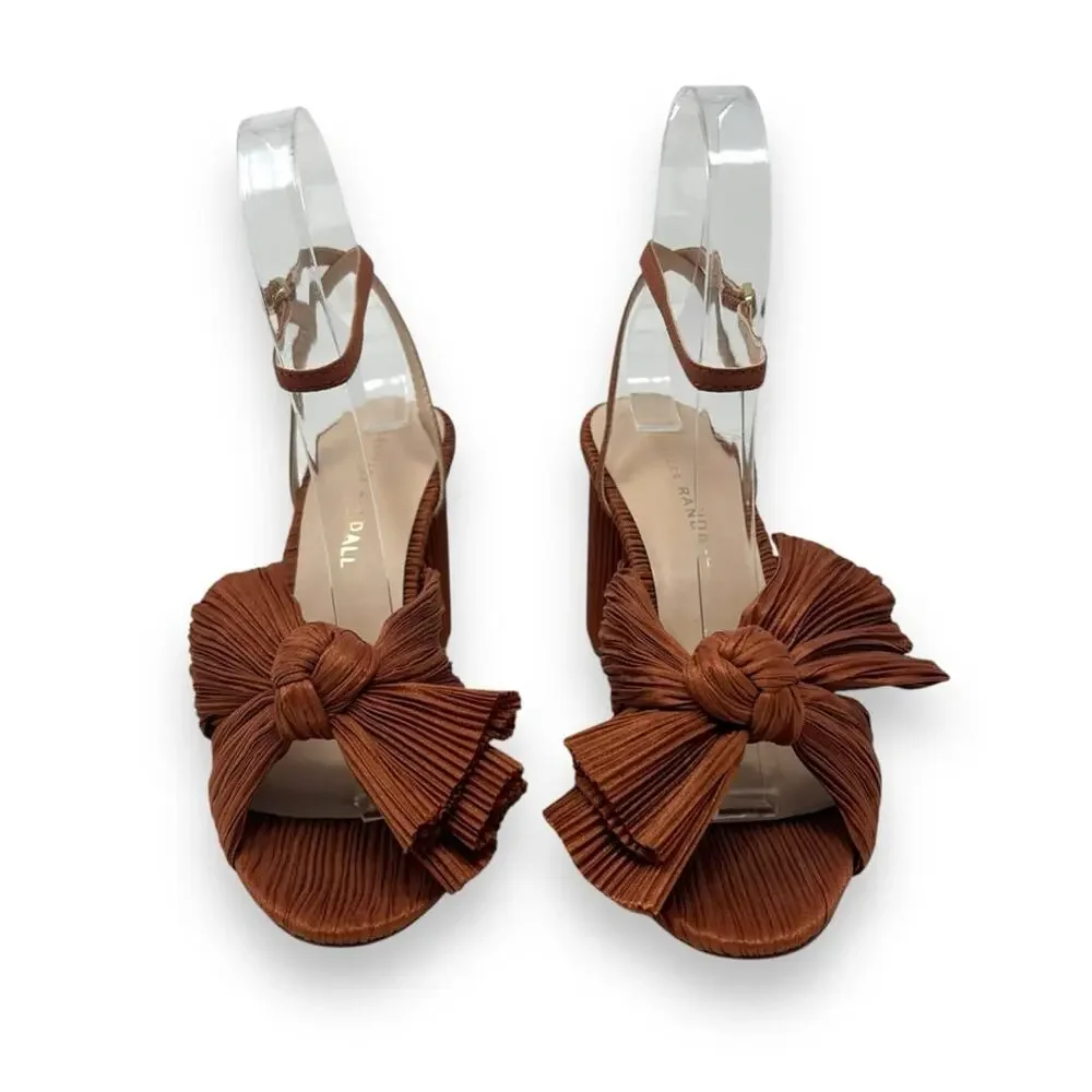 Loeffler Randall Camellia Knotted Sandal Terracotta Orange Bronze 6.5 Women’s